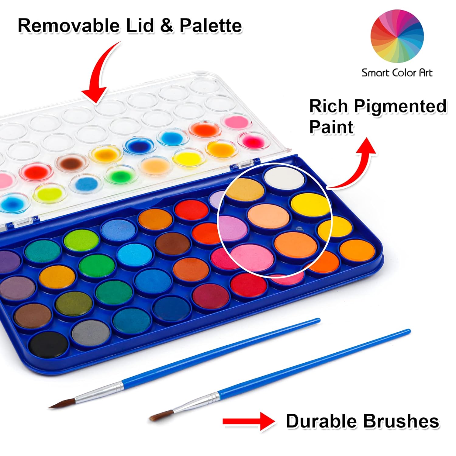 36 Pack Watercolor Pan Set, Watercolor Paint Set With 4 Brushes,Easy To Blend Colors, Perfect For Kids Adults