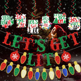 Let'S Get Lit Christmas Banner & Decorations - Friendsmas & Litmas Party Pack