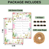 Bridal Shower Games - How Old Was The Bride-To-Be Wedding Shower Party Card Game - Blush Pink Boho Floral Bachelorette/Engagement Party Supplies Activities Decorations (A04)
