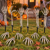12 PCS Halloween Skeleton Hands Arms Stakes, Realistic Groundbreaker Skeleton Hands with Stakes, Outdoor Halloween Decorations for Lawn, Graveyard, Garden, Tombstones, Haunted House Home Yard Decor