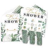 Big Dot of Happiness Boho Botanical Baby - Greenery Baby Shower Game Pickle Cards - Pull Tabs 3-in-a-Row - Set of 12