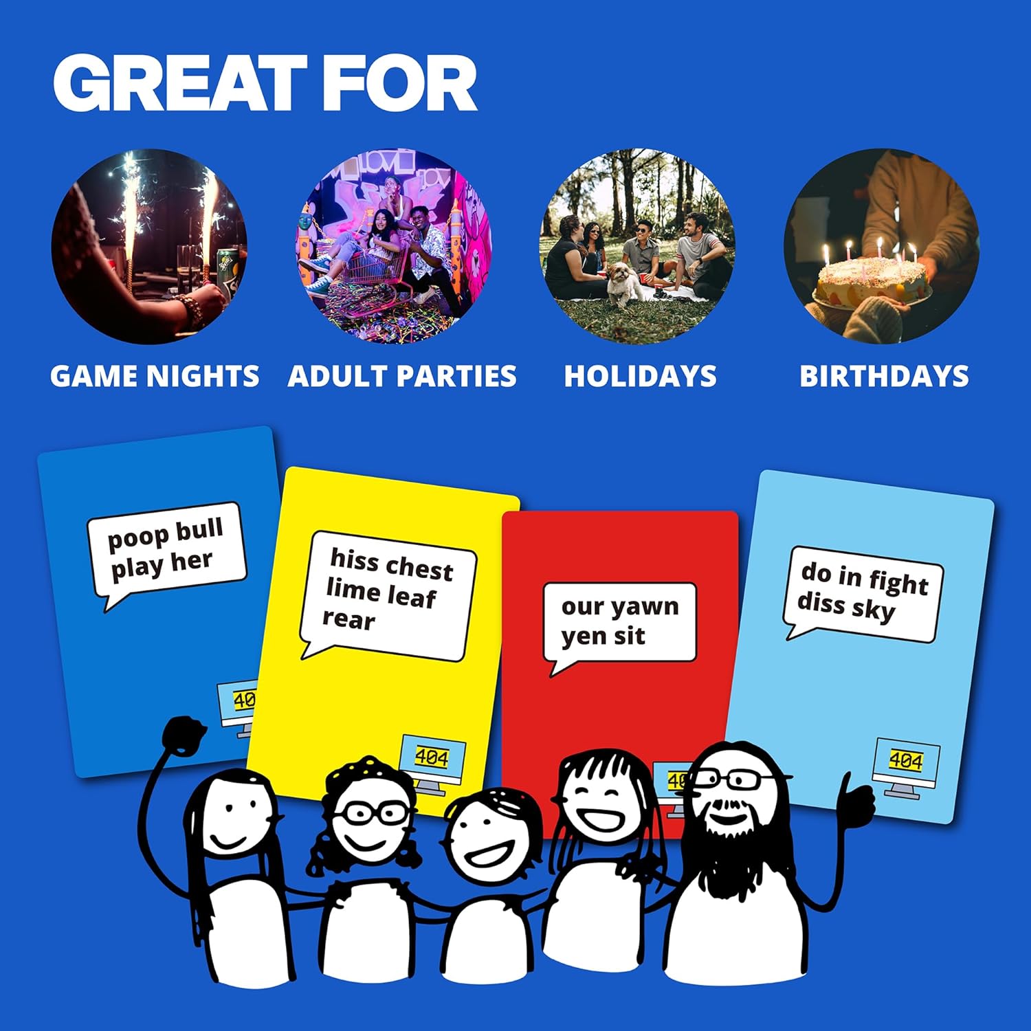 Party Game For Gibberish Guessing, A Funny Word Guessing Card Game For Teens & 17+, Great Funny Gift For Friends, Couples & Party Game Nights, Human Language Not Found