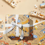 Truck Wrapping Paper Roll, Mini Roll, Colorful Truck And Happy Birthday Text Design Birthday Kraft Wrapping Paper Great For Kids Boys Birthday, Truck Party And More, 17 Inches X 16.4 Feet