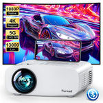 5G WiFi Bluetooth Projector, 1080P, 13000L, Portable, Home/Outdoor Use