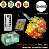 Fall Leaf String Lights Maple Oak Leaf Garland Decorative Harvest Fairy Lights Plug In Or Battery Operated String Lights