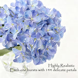 Hydrangea Artificial Flowers With Vase, Real Touch Silk Artificial Hydrangeas Faux Hydrangea Flowers Bathroom Office Coffee Table Centerpieces, Fake Hydrangea Flowers Floral Arrangements In Glass Vase