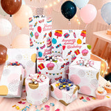 Reversible Birthday Wrapping Paper, Pink Wrapping Paper Mini Roll, Colorful Balloons And Cake Designs For Birthday Christmas Holiday Wedding Baby Shower, 17 Inch X 32.8 Feet