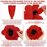 30 Pcs Artificial Red Poppy Flowers Veterans Day Large Poppies Fake Flowers For Halloween Memorial Day Wicked Birthday Carnival Back To School Party Backdrop