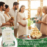 Baby Shower Games 87Pcs Kit, Wooden Blocks For Baby Shower To Decorate, Gender Reveal Decorations, Gender Neutral Baby Shower Decorations & Keepsake Guest Book Idea