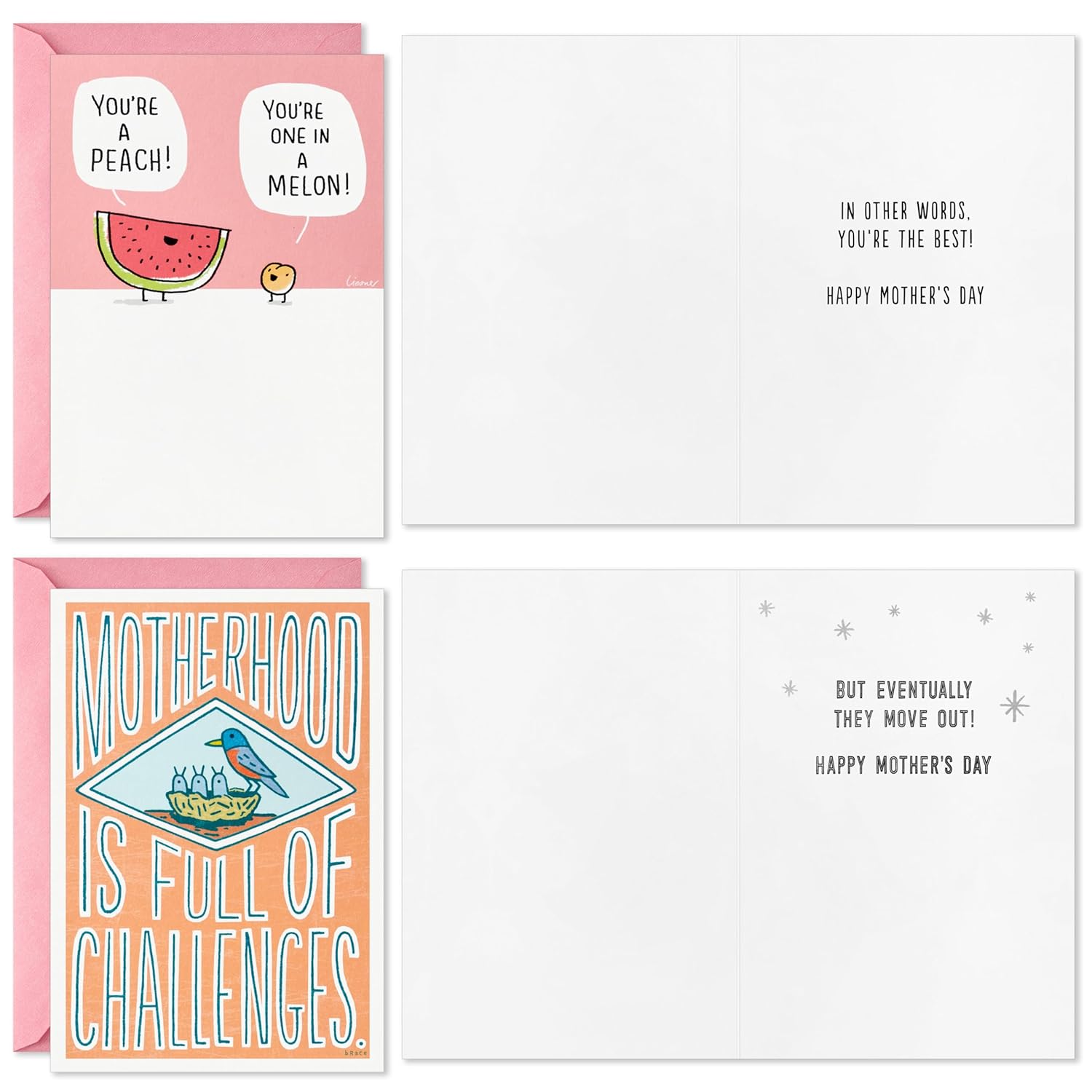 Hallmark Shoebox Funny Mother's Day Card Assortment (16 Cards with Envelopes) Cute Humor