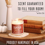 Pumpkin Spice Candle, Fall Candles - 'Pumpkin Spice' Pumpkin Candle I Infused W/Essential Oils I Autumn Scented Soy Candles For Home I Fall Home Décor I 9Oz Reusable Jar, 50Hr Burn, Made In Usa