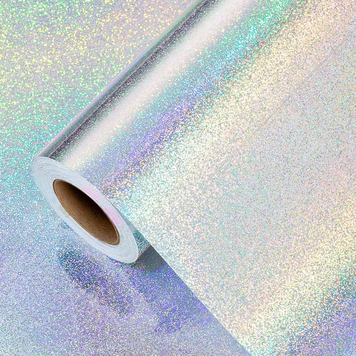 Silver Wrapping Paper Roll, Metallic Holographic Point Gift Wrap For Birthday, Valentines, Mothers Day, Graduation, Wedding, Fathers Day, Baby Shower, Christmas (17 In X 32.8 Ft)