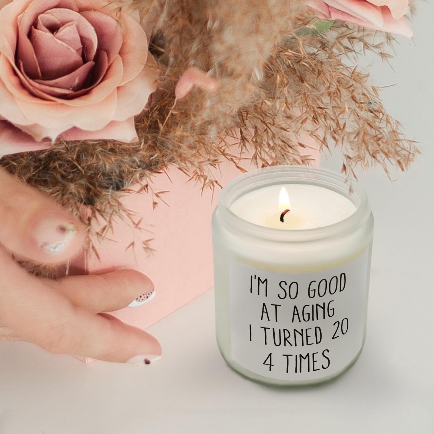80Th Birthday Candle, Funny 80Thbirthday Candles Gifts For Women Men, 80 Birthday Gifts Soy Candle, I’M So Good At Aging I Turned 20 4 Times Lavender Fragrance Candles For Homescented