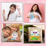 24 Pack Valentines Bracelets & Cards Set, Friendship Bracelets Valentines Day Cards For Kids Classroom - Bead Bracelet Valentine Cards, Bulk School Exchange Gifts, Cute Animal Greeting Cards Valentines Gifts For School Boys Girls
