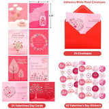 24 Pack Valentines Day Cards With Envelopes Religious Glitter Valentine'S Cards With Envelopes Blessings Note Blank Inside 4 X 5.25