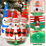 Christmas Games Gifts For Kids & Family, Christmas Inflatable Ring Toss Game Set, Roly-Poly Santa, Snowman & Elf Toys, Office Party Favors Supplies Stocking Stuffers, Xmas Indoor Outdoor Carnival