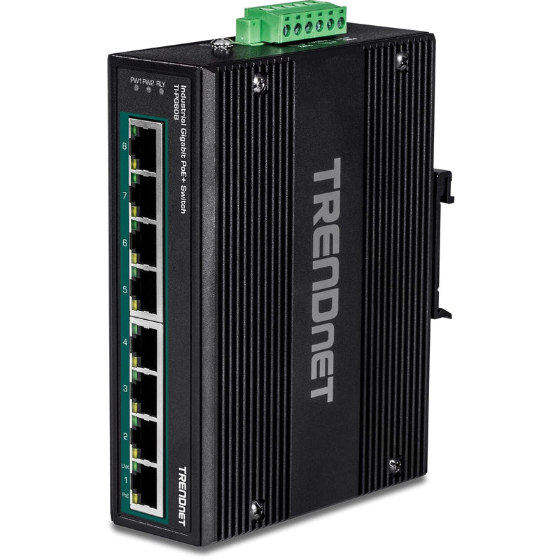 TRENDnet 8-Port Hardened Industrial Unmanaged Gigabit 10/100/1000Mbps DIN-Rail