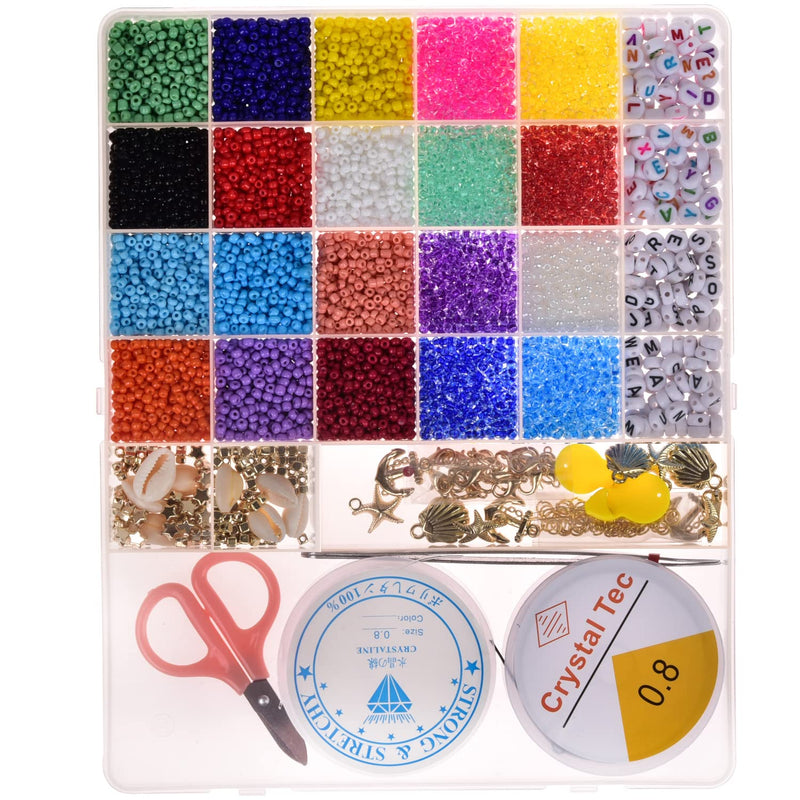 Rice Beads For Jewelry Making Kit 20 Color Letter Beads Shell Diy Bracelet Orn