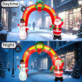 11.8 Ft Christmas Inflatables Archway, Blow Up Santa Claus And Snowman Inflatables Arch Outdoor Decorations With Built-I