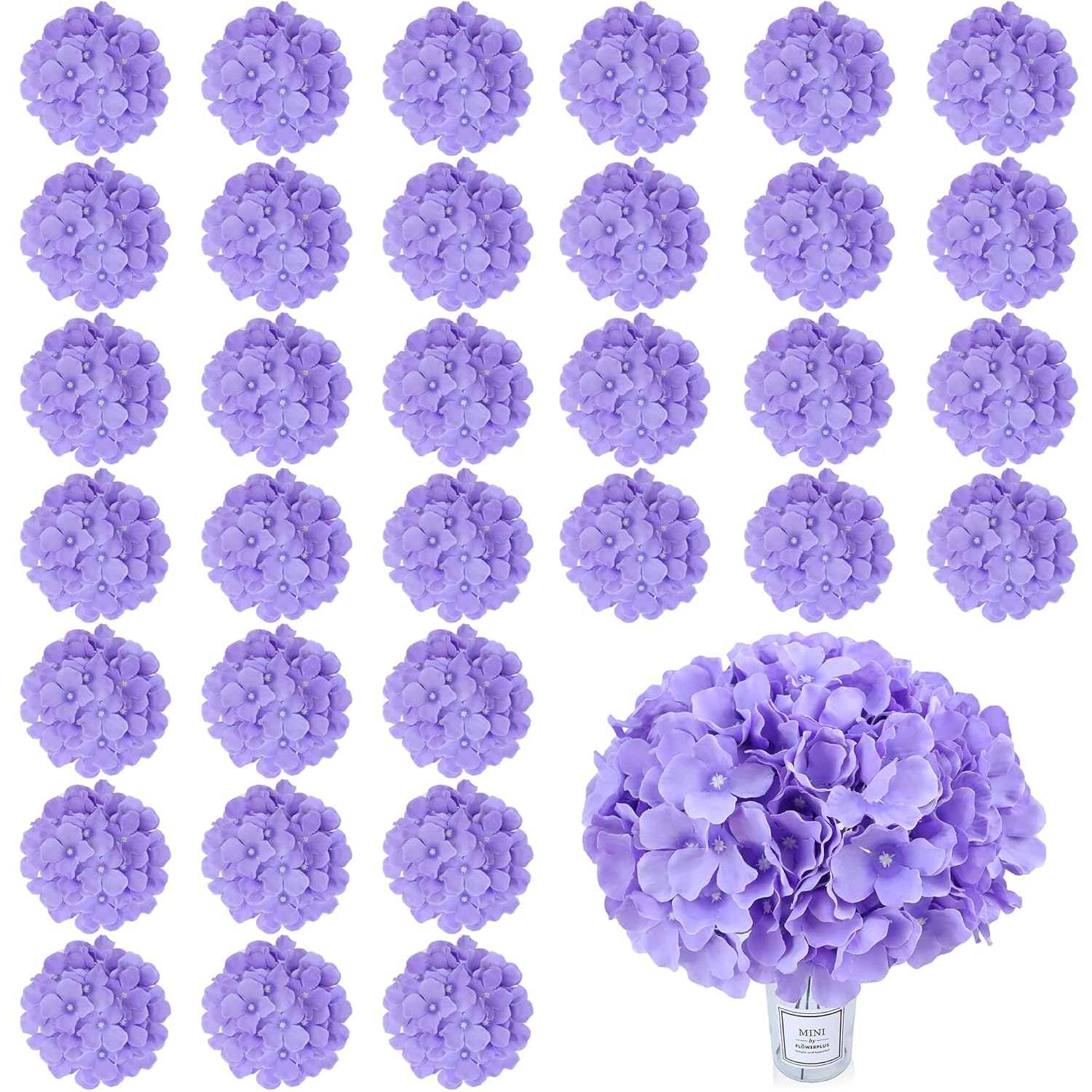 Purple Hydrangea Artificial Flowers Bulk 36Pcs Silk Flowers With Stems Fake Hydrangeas Arrangement Perfect For Weddings,Centerpieces,Party,Home,Festival Decorations