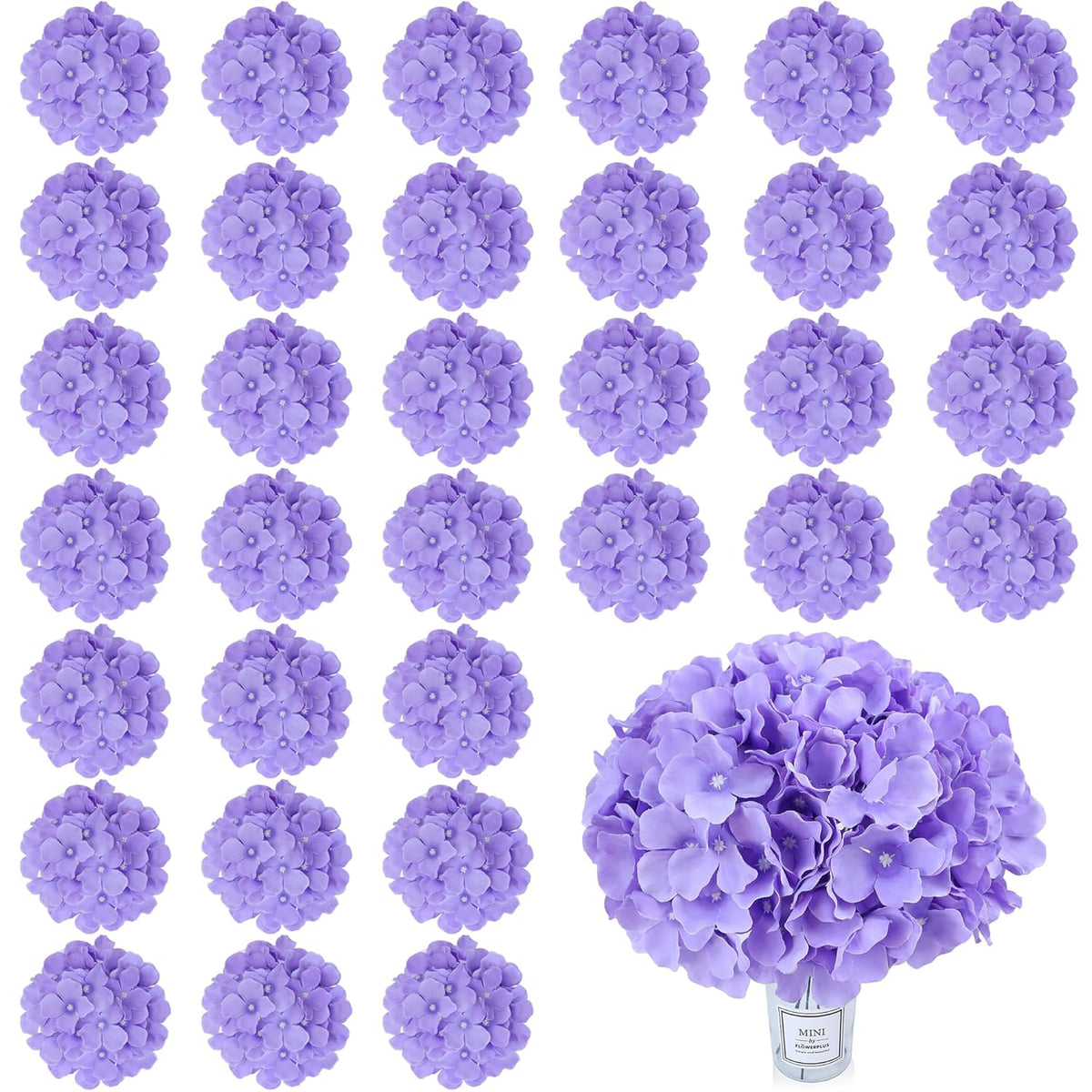 Purple Hydrangea Artificial Flowers Bulk 36Pcs Silk Flowers With Stems Fake Hydrangeas Arrangement Perfect For Weddings,Centerpieces,Party,Home,Festival Decorations