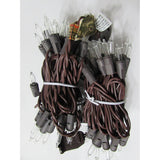 Holiday Pride Clear Christmas Lights With Brown Wire - 100 Count - Warm White Christmas Tree Lights With Brown Cord (22.