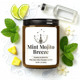 Mint Mojito Breeze Candle – 7Oz Soy Blend, Handmade Small Batch Jar With Lime, Mint, Pineapple & Rum