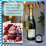 Cute Valentine'S Day Card - Love Cupcakes - Happy Anniversary Card For Soulmate Lover, 5.7 Inch Joke Humor Anniversaries Greeting Cards
