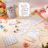 242 Pcs Guess How Many Kisses Bridal Shower Games 1 Standing Sign 50 Guessing Cards 180 Wildflower Kisses Stickers 10 Pencils 1 Jar For Bridal Shower And Weddings