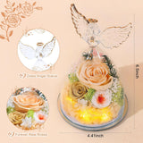 Gifts For Mom Birthday Gifts For Women Preserved Rose In Glass Angel Figurines Forever Fresh Flowers For Delivery Valentines Day & Mothers Day Eternal Roses For Grandma Wife Daughter