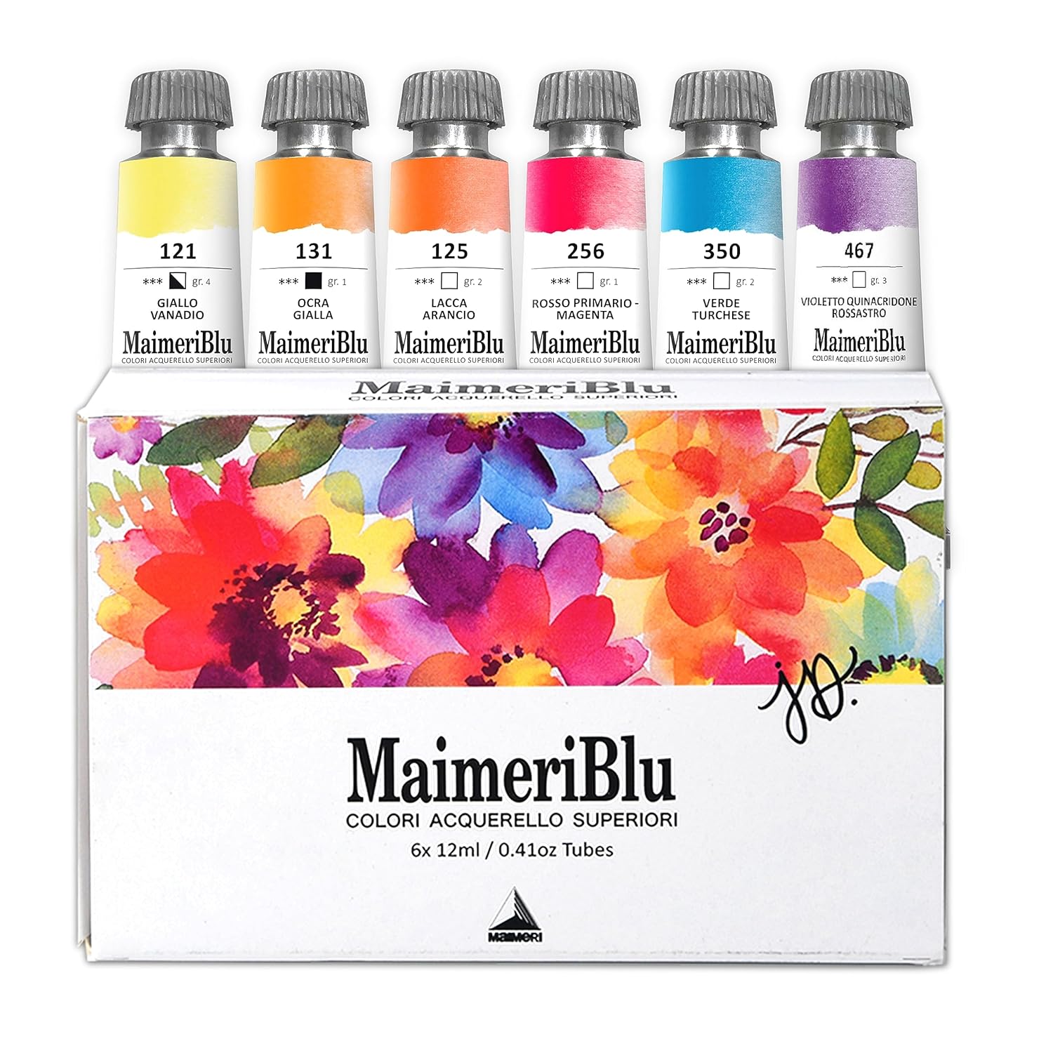 MaimeriBlu, Jeannie Dickson Artist Set, Watercolor Paint, 12ml, 6 Tubes – Professional Watercolor Painting Supplies