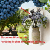 Blue Flowers Artificial For Decoration, Faux Berry Stems With Blue Berries, High Fidelity Fake Fruit For Wedding & Home Decor