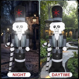 9Ft Grey Soldier Inflatable Decoration, Yard Decoration With Led Lights, Outdoor Inflatable Decoration For White Christm