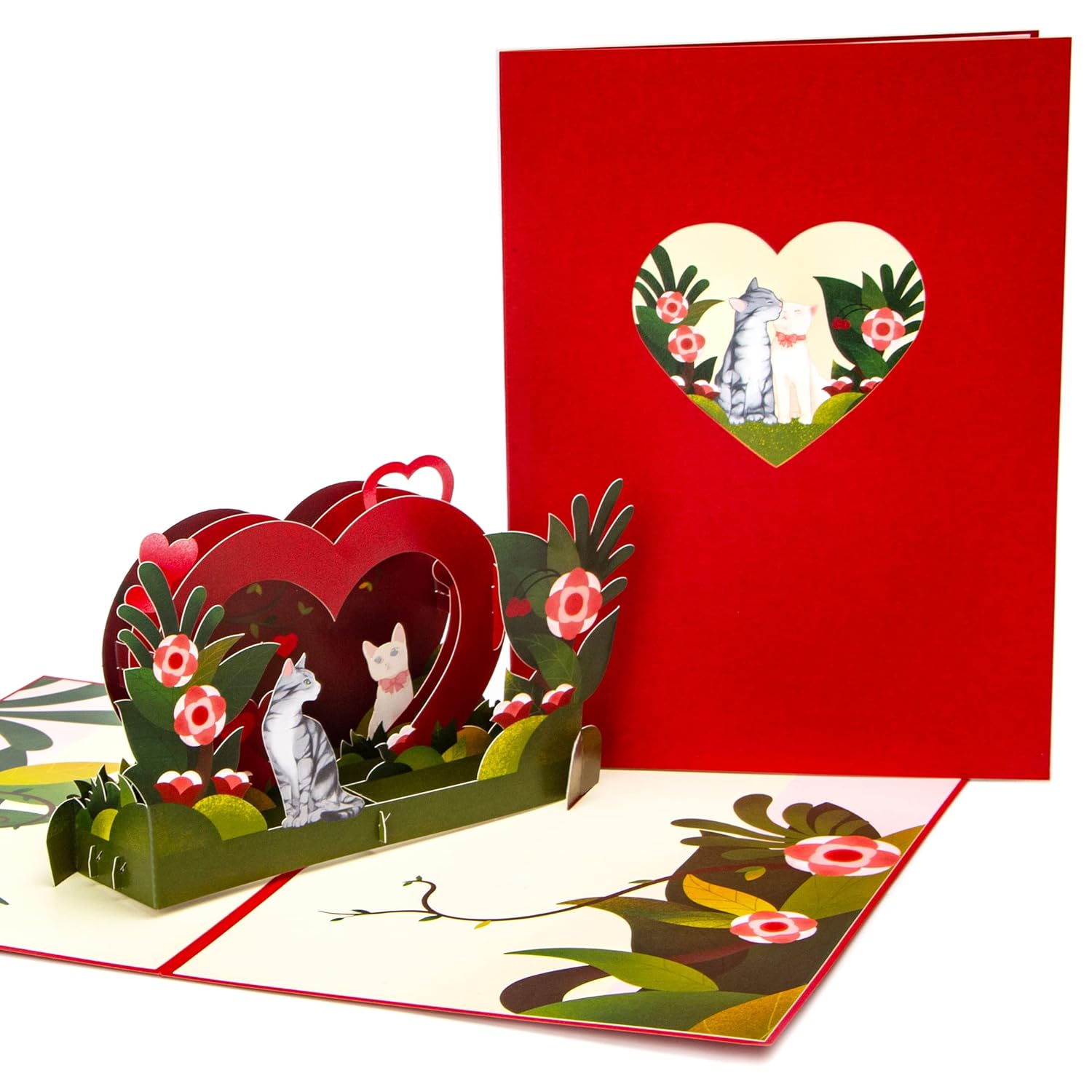Cat Pop Up Card For All Occasion, Anniversary Card, Birthday, Valentines Day Card, Romantic Love Card For Him Her Husband Wife Couple Parents Boyfriend Girlfriend, With Envelope