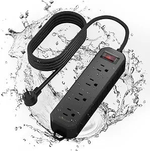 Outdoor Weatherproof Power Strip 4 Outlets 6FT Extension Cord 1700J Surge Protector