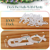 Luna Christmas Light Hanger - All-In-One Clip, Universal Gutter & Shingle, 1000 Pack, Use With C9, C7 & Led Mini Lights