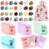 Valentines Day Cards For Kids School, 28 Sets Valentines Day Cards Natural Gemstone Crystals Rocks Minerals Bulk, Valentine Exchange Card For Kids Girls Boys School Class Classroom Party Favors (#1)