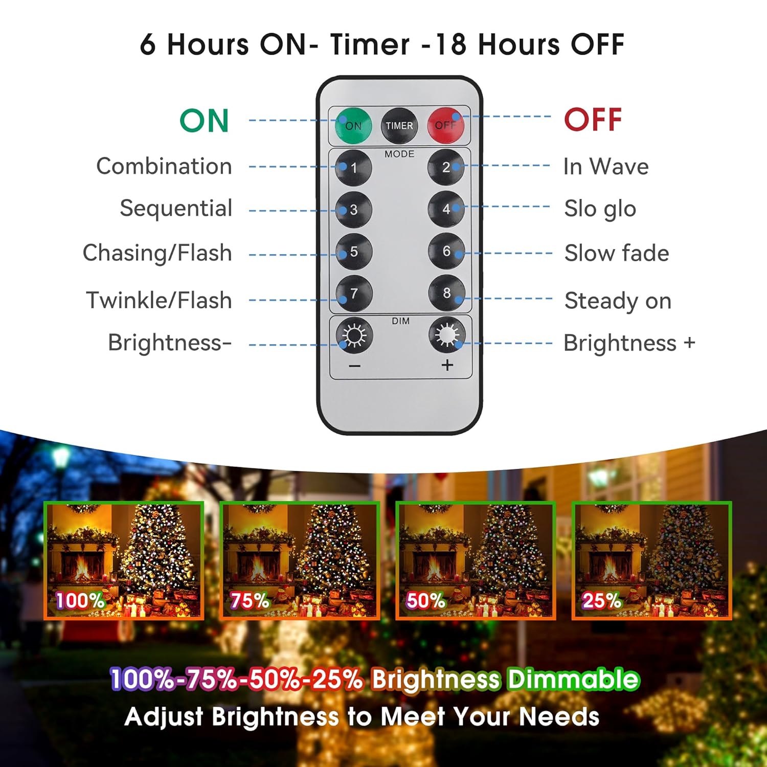 100 Led Christmas String Lights With Remote - 33Ft Mini Bulb Battery String Lights - Fairy Lighting Decor For Indoor Dec
