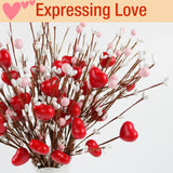 Valentines Day Decor, 6 Pack Red Heart Shaped Picks For Valentines Day Decoration, Valentines Day Picks For Home Table Decor, Valentines Day Gifts Party Decor