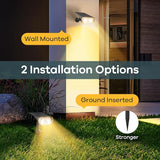 2 Pack StarRay Solar Spot Lights IP65 Waterproof Warm White Dusk to Dawn Garden Lights