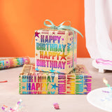 Birthday Kraft Wrapping Paper Roll, Mini Roll, Colorful Foil Happy Birtdhay Text Pattern Kraft Paper, Birthday Gift Wrap For Birthdays, Party And Special Occasions, 17 Inches X 16.4 Feet