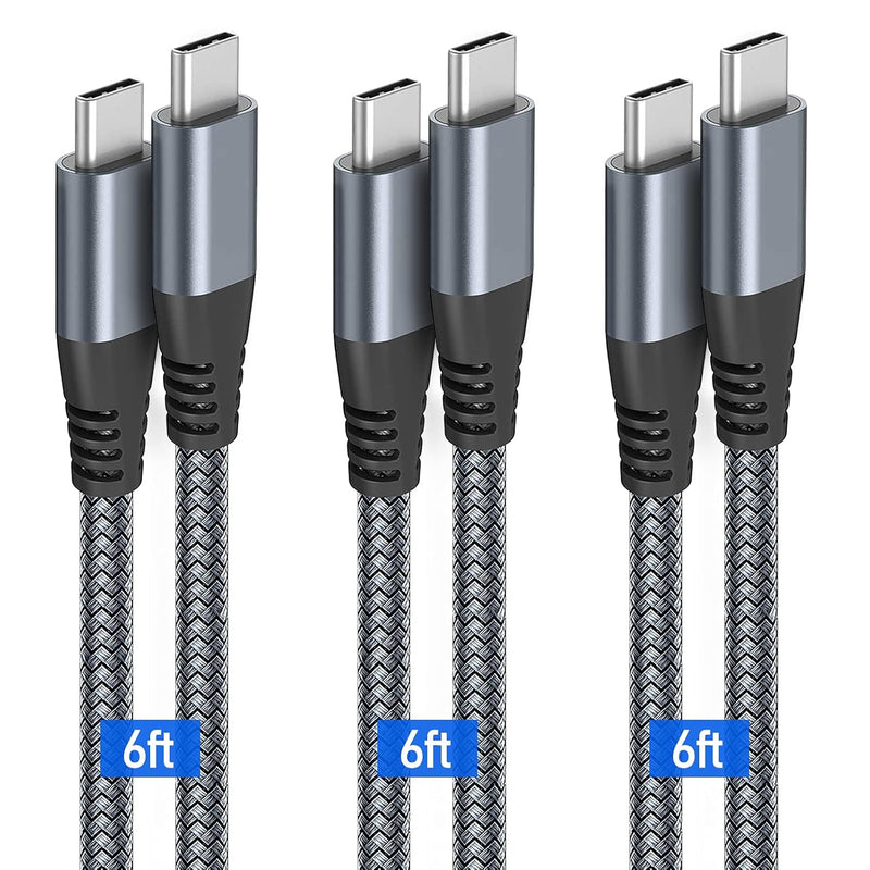 Usb C To Usb C Cable 6Ft 60W, 3Pack Usb C Cable, Pd Type C Charging Cable Fast