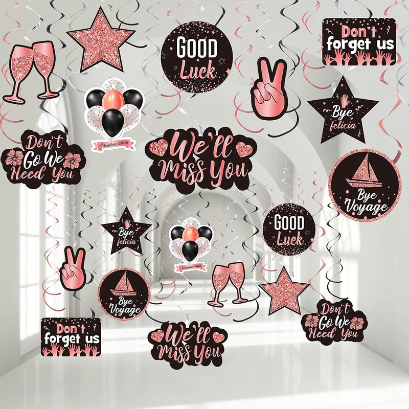 30 Pieces Farewell Party Decorations, Glitter We Will Miss You Sign Go