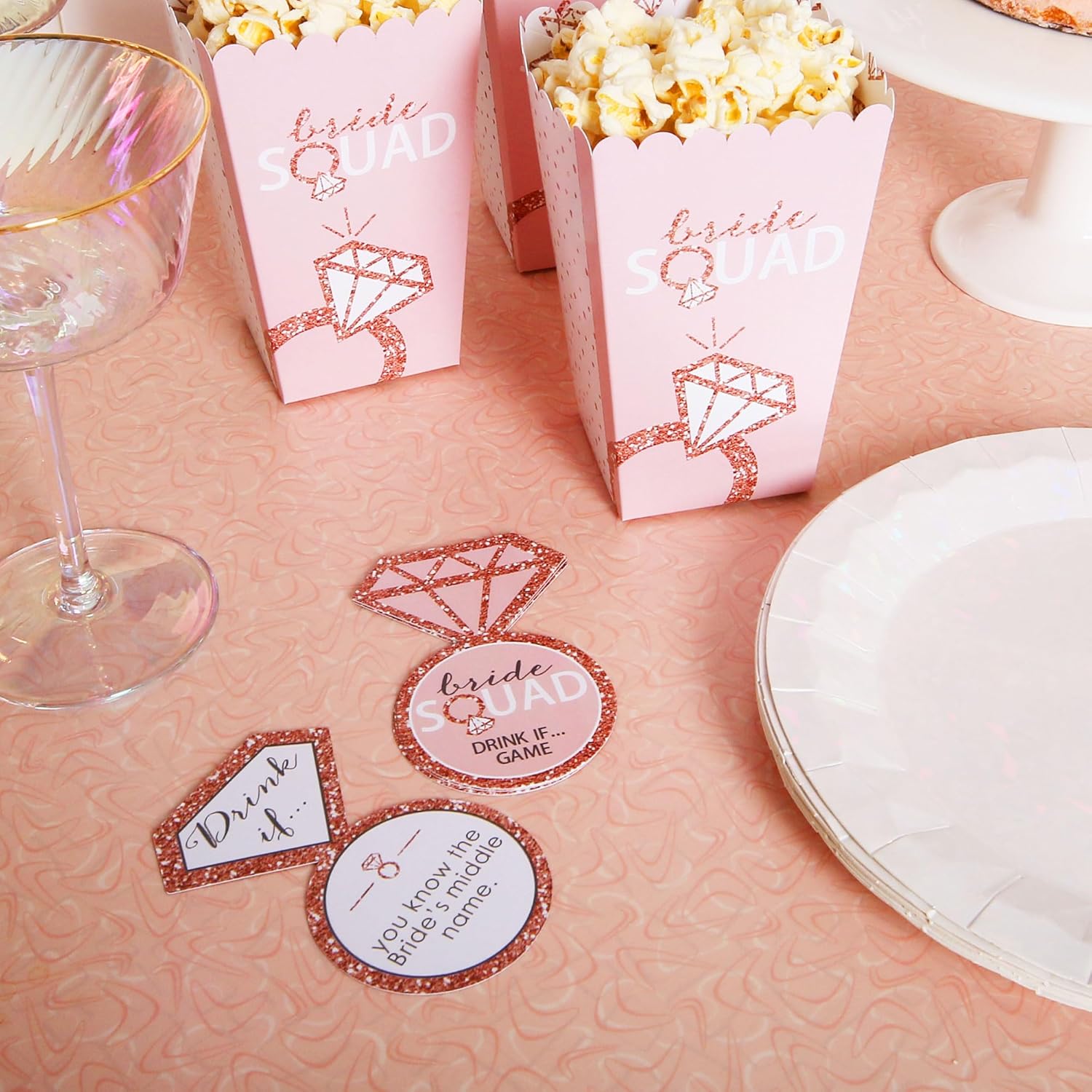 Big Dot of Happiness - Drink If Game - Bride Squad - Rose Gold Bridal Shower or Bachelorette Party Game - 24 Count