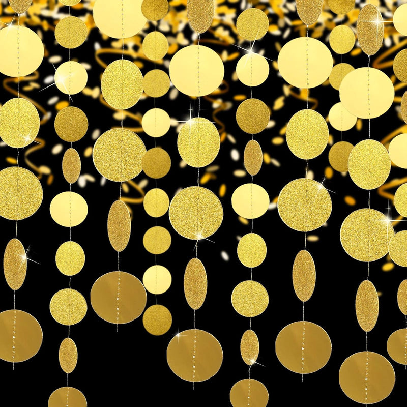 10 Pcs 131 Ft Glitter Paper Circle Dots Circle Garlands Coin Garland H