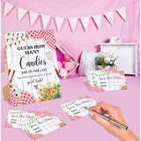 Bbq Guess How Many Candies Are In The Jar Game, Pack Of 1 Wooden Tabletop Sign With Stand And 50 Guessing Cards, Backyard Baby Shower Game, Gender Reveal Party Decorations - Wv13