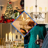 10 Pcs Led Flameless Taper Candles With Remote,Small Mini Electric Dimmable Flickering Fake Wax,Battery Operated,Windows Clips Lights For Stick Candelabra,Wreath,Christmas Decor