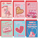 24 Pack Valentines Day Cards, Funny Valentines Card With Envelopes & Stickers, 6 Designs Valentine Cards For Kids Classroom, School, Adults, Family, Friends, Happy Love Notes For Him & Her