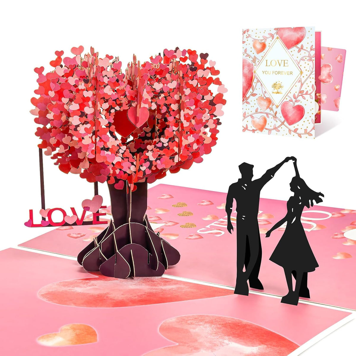 3D Pop Up Anniversary Card, I Still Do Love Tree Hearts Couple Wedding Card For Her, Wife, Husband, Him, Girlfriend, Romantic Love Letter Gift For Wedding, Anniversary, Valentines, Birthday
