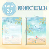 Summer Beach Baby Shower Games, 5X7 In & 25 Pcs Blue Ocean Baby Word Scramble Game Set, Gender Neutral Party Decorations Supplies & Favor-A07